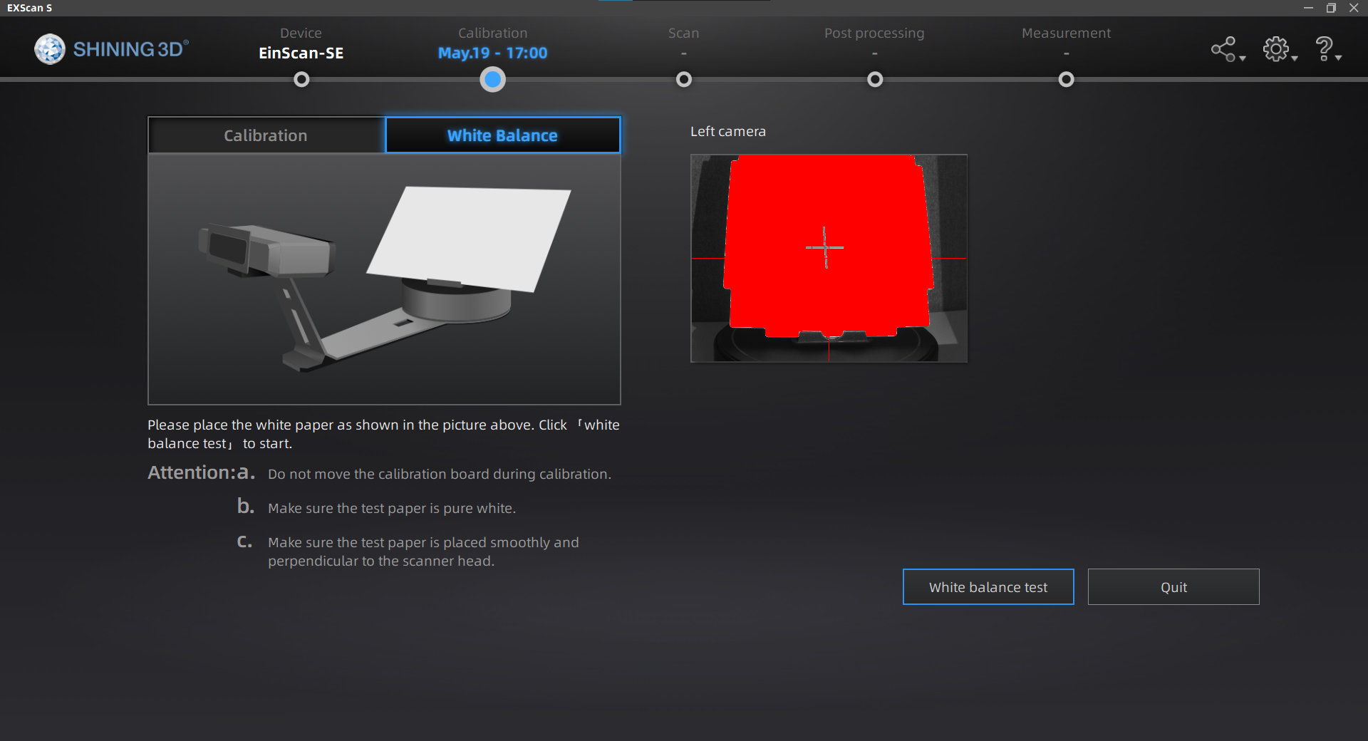 Tutoriel calibration EinScan SE/SP