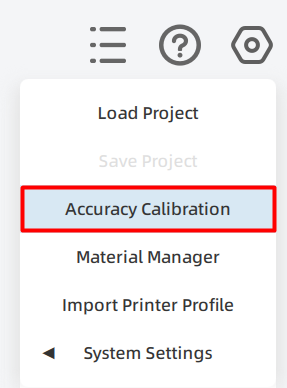 Accuracy Calibration tab